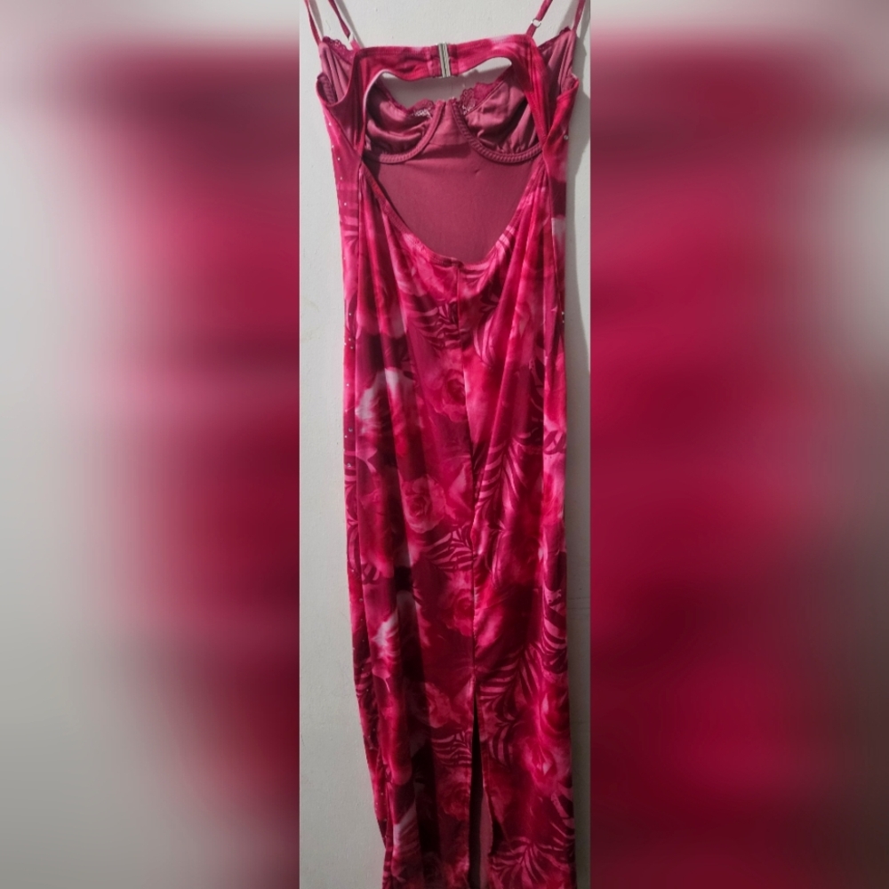 Pink And Purple Floral Maxi Dresses - Picture 3 of 5